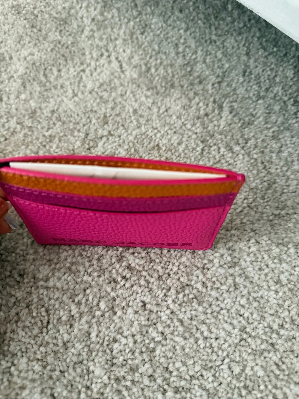 Marc Jacobs Hot Pink Cardholder with Orange Accent NWT
